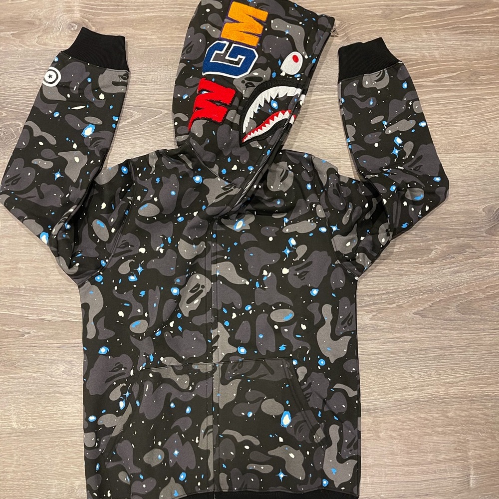Bape A Bathing Ape Galaxy Shark Hoodie